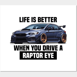 Subaru WRX STI Car Art - Impreza Raptor Eye Modified JDM Car Posters and Art